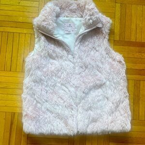 H&M Pink Faux Fur Vest Sleeveless Plush